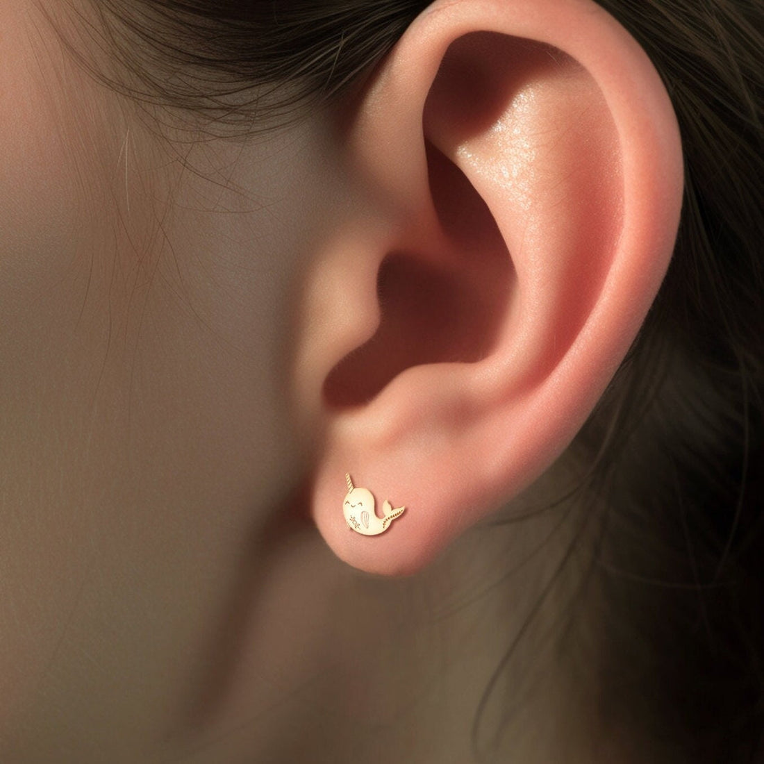 Happy Narwhal Stud Earrings
