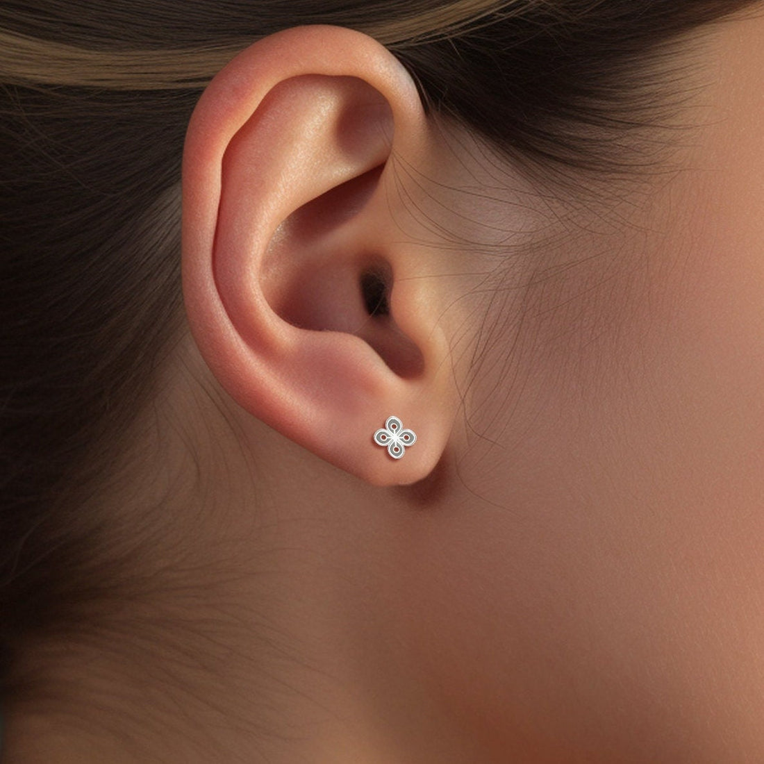Clover Flower Stud Earrings