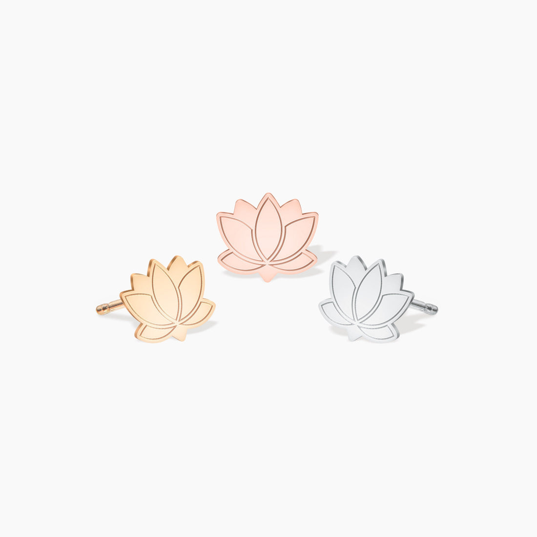 Lotus Flower Charm Stud Earrings