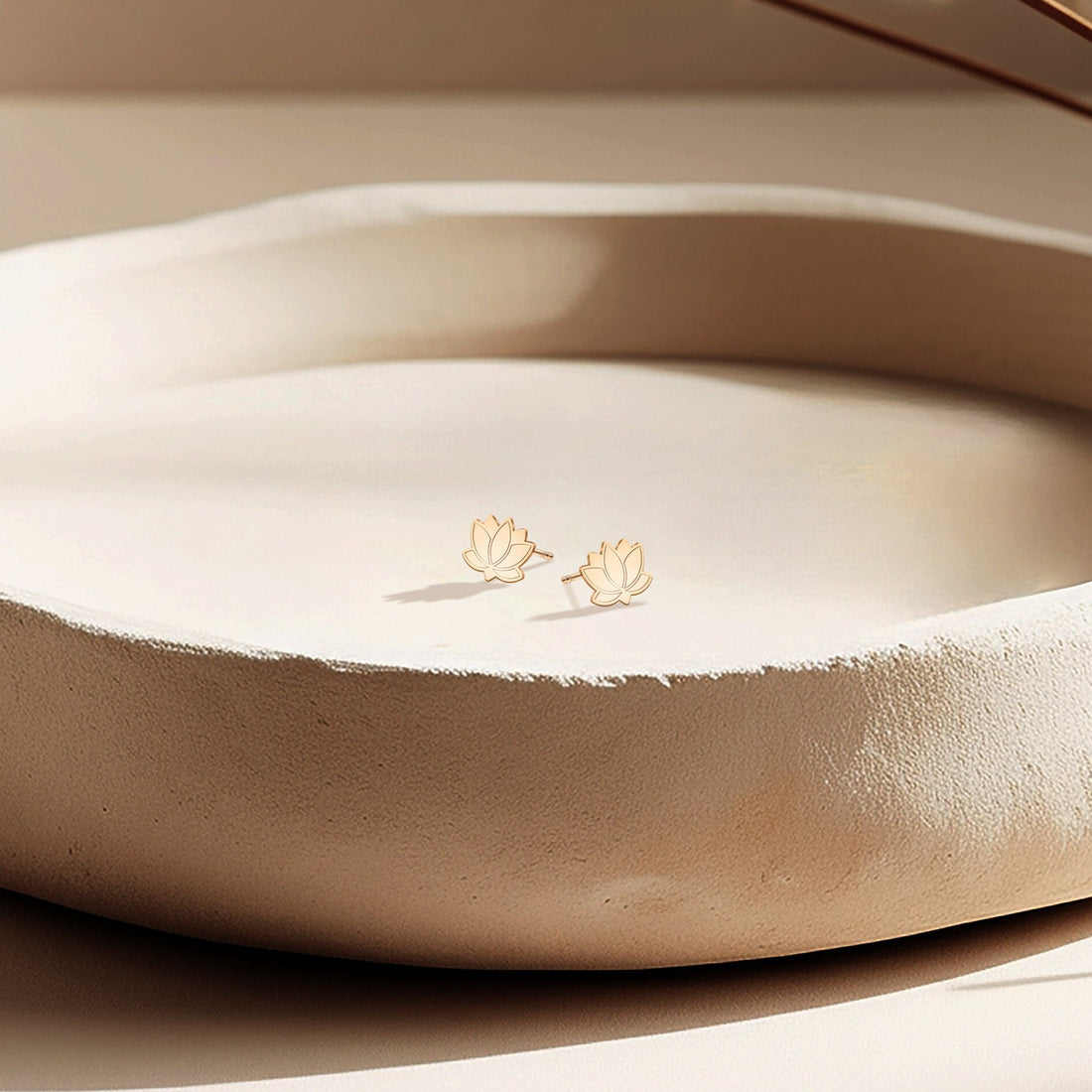 Lotus Flower Charm Stud Earrings