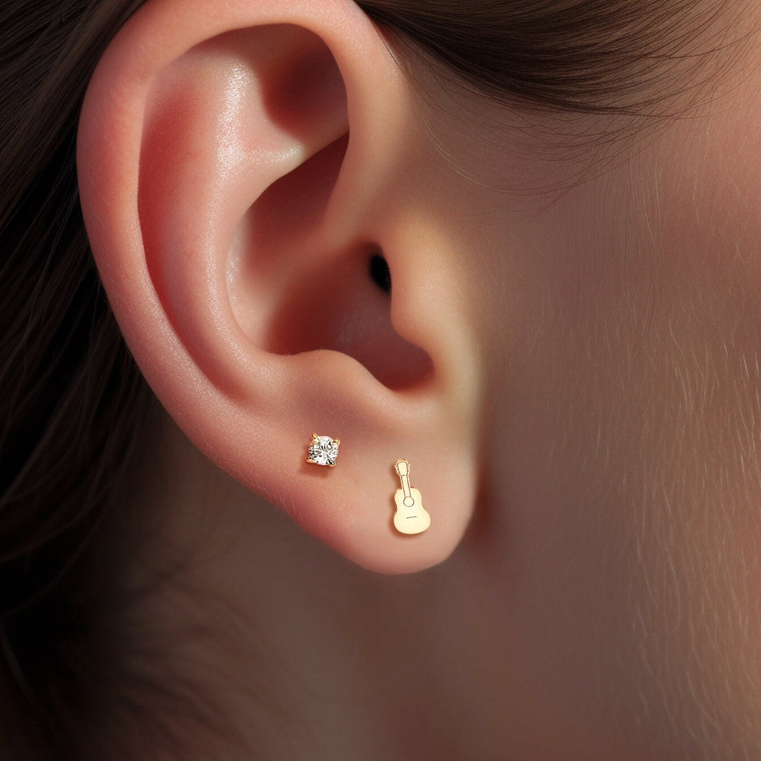 Acoustic Guitar Stud Earrings