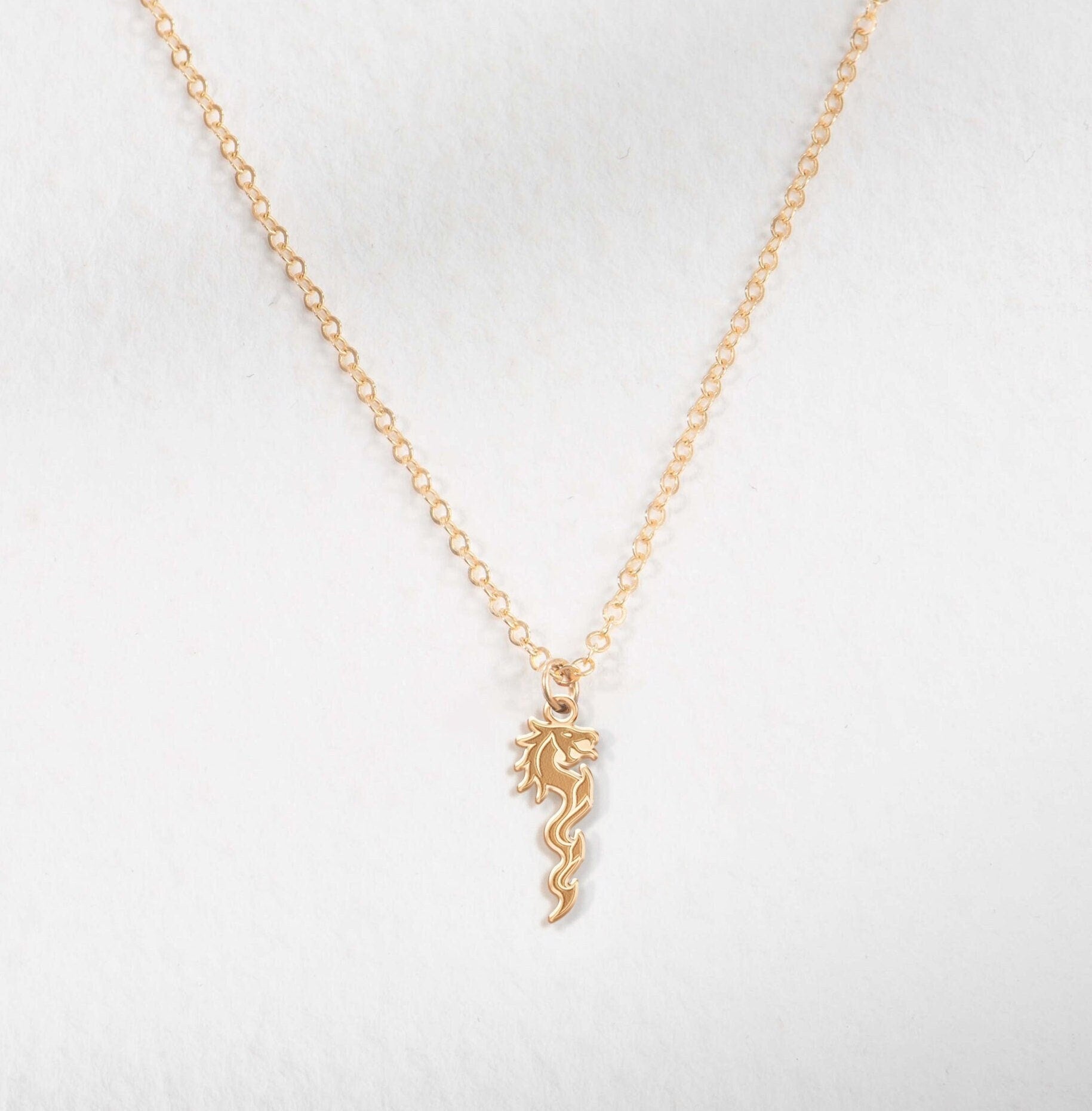 Dragon Staff Charm Necklace