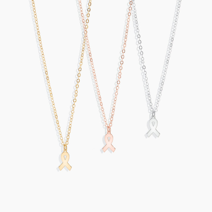 Cancer Ribbon Pendant Necklace