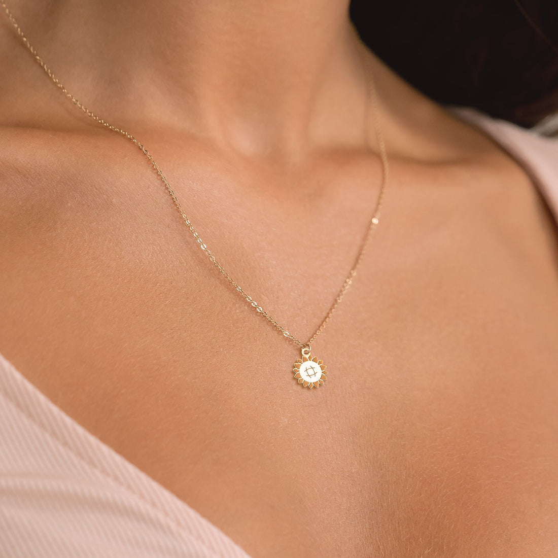 Sunflower Charm Necklace