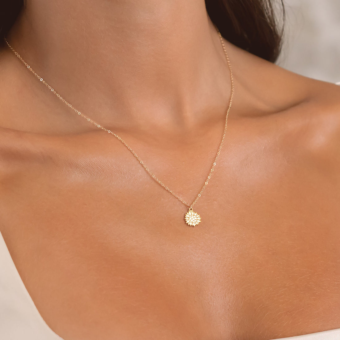 Sunflower Charm Necklace