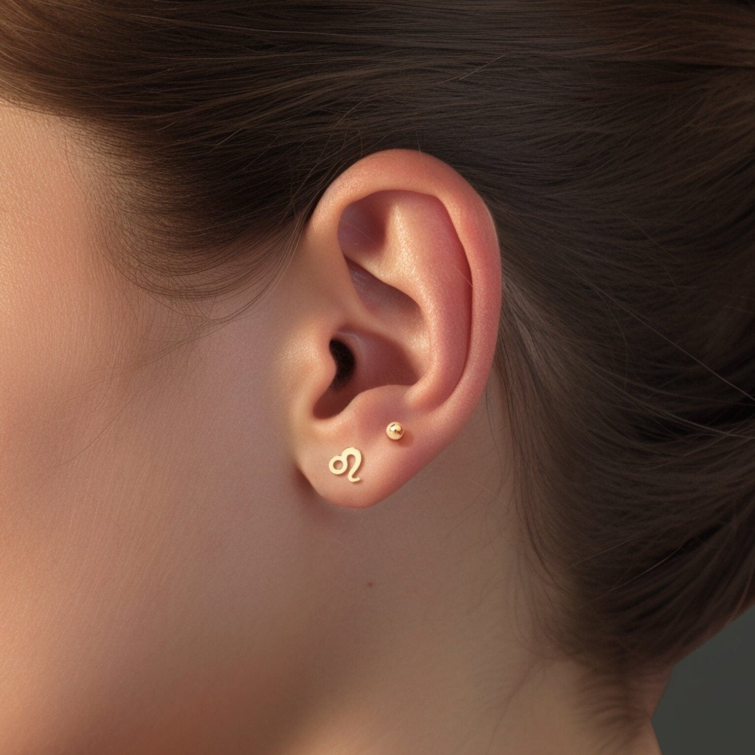 Leo Zodiac Stud Earrings