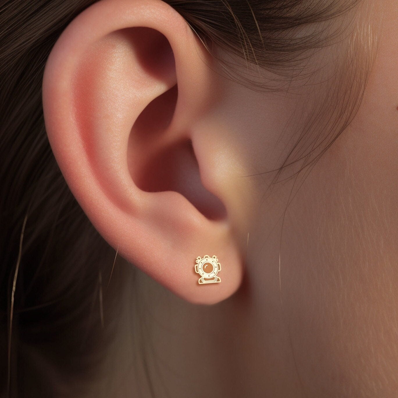 Scuba Diving Charm Stud Earrings
