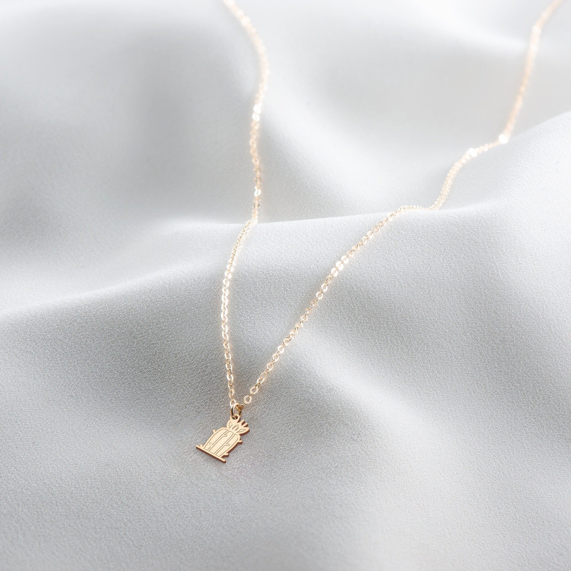 Cactus Plant Pendant Necklace