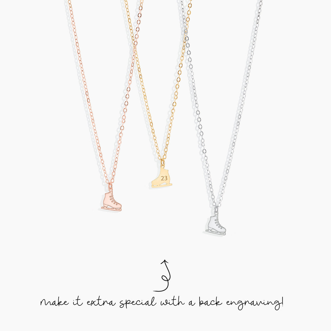 Ice Skate Pendant Necklace
