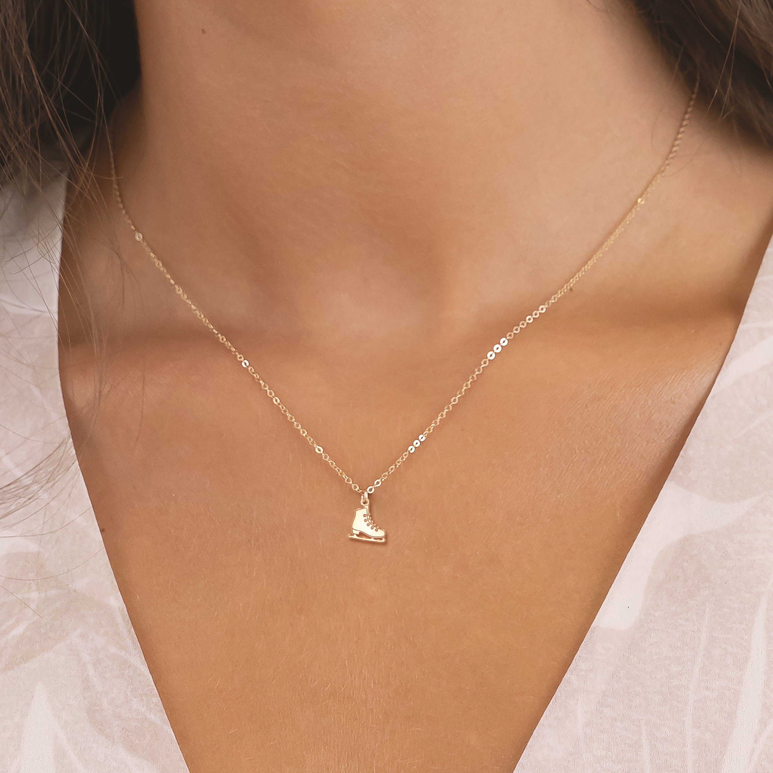 Ice Skate Pendant Necklace