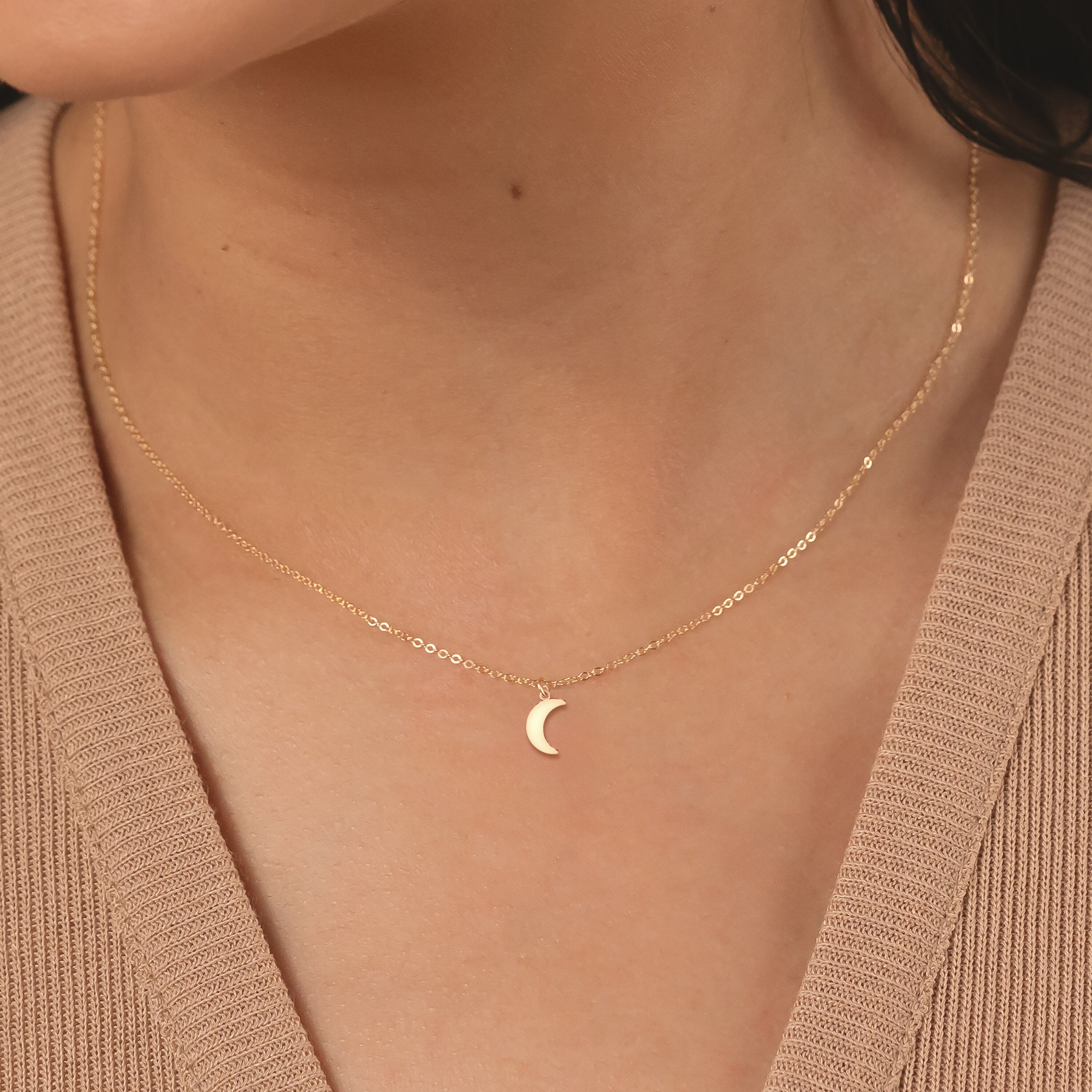 Crescent Moon Pendant Necklace