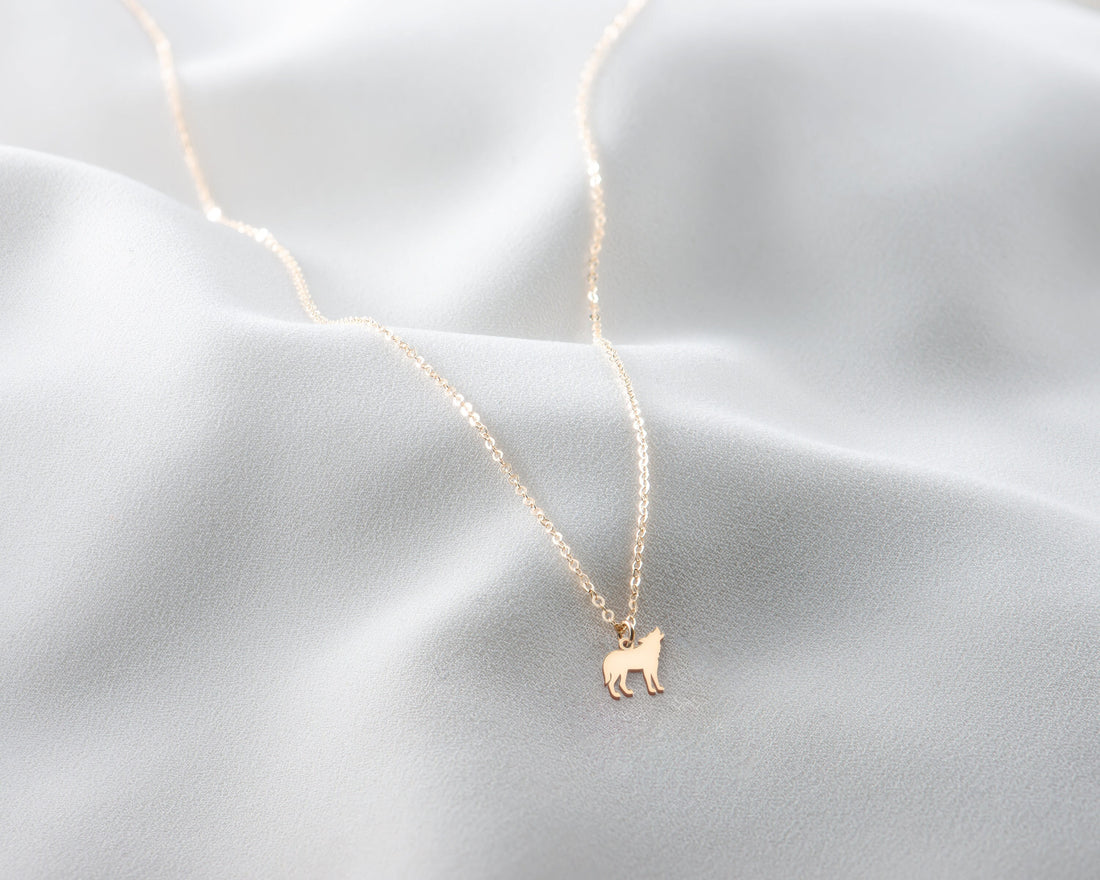 Howling Wolf Charm Pendant Necklace
