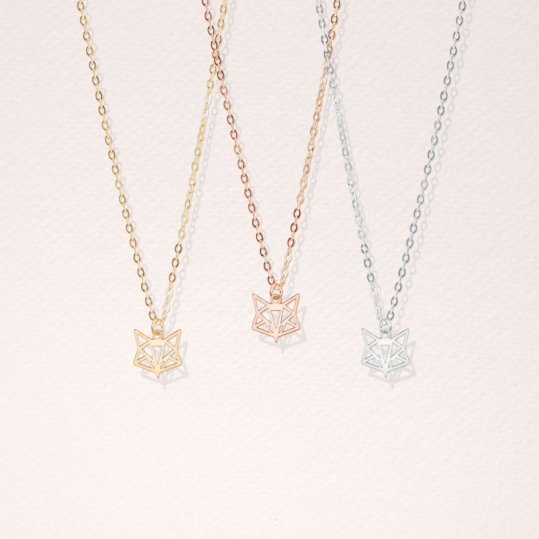 Origami Fox Pendant Necklace