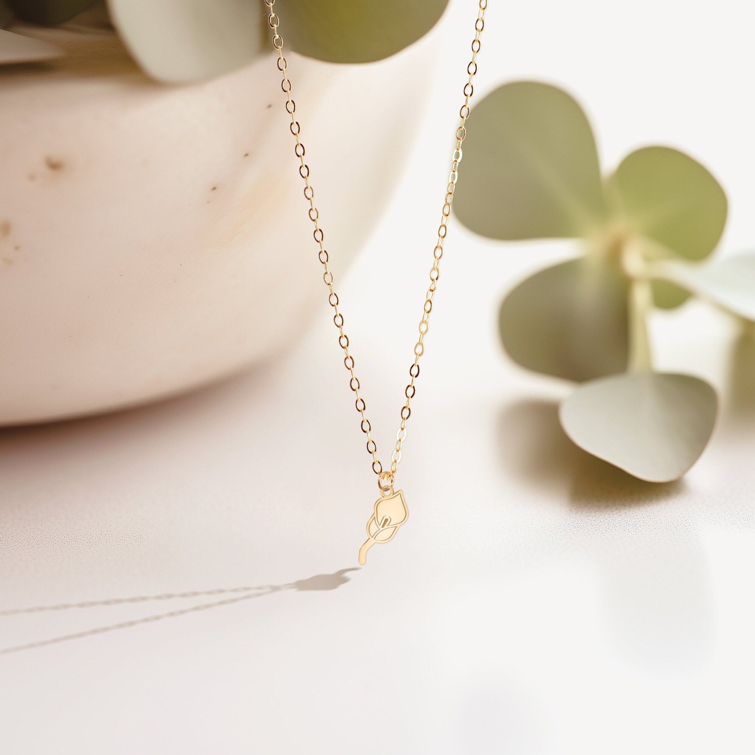 Orchid Flower Pendant Necklace