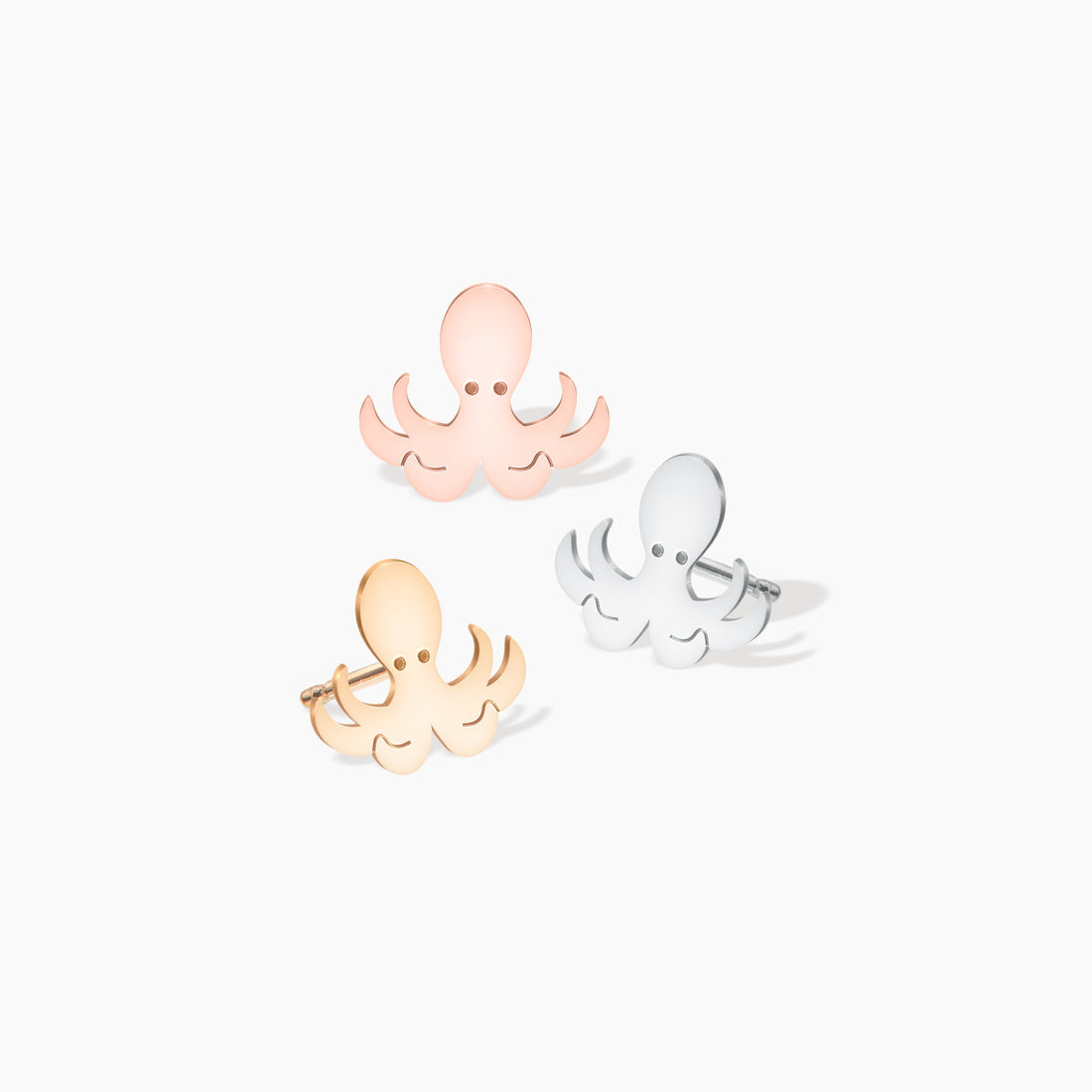 Octopus Charm Stud Earrings