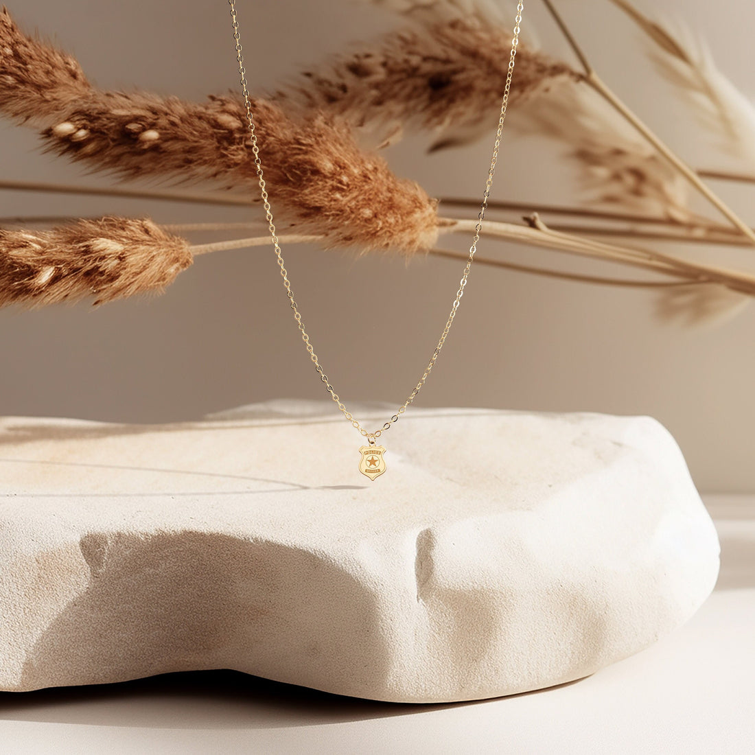 Police Badge Pendant Necklace