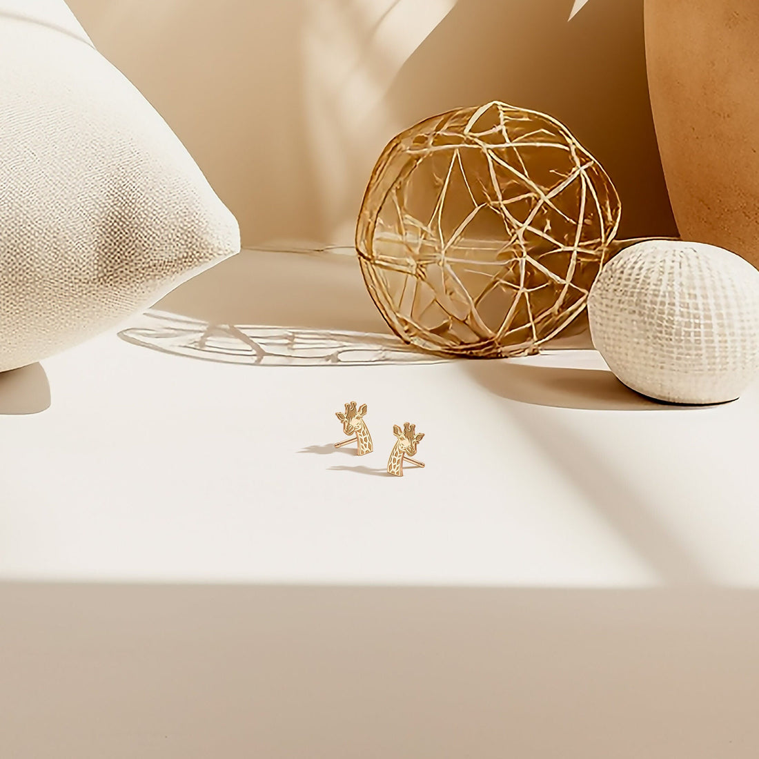 Giraffe Gold Stud Earrings