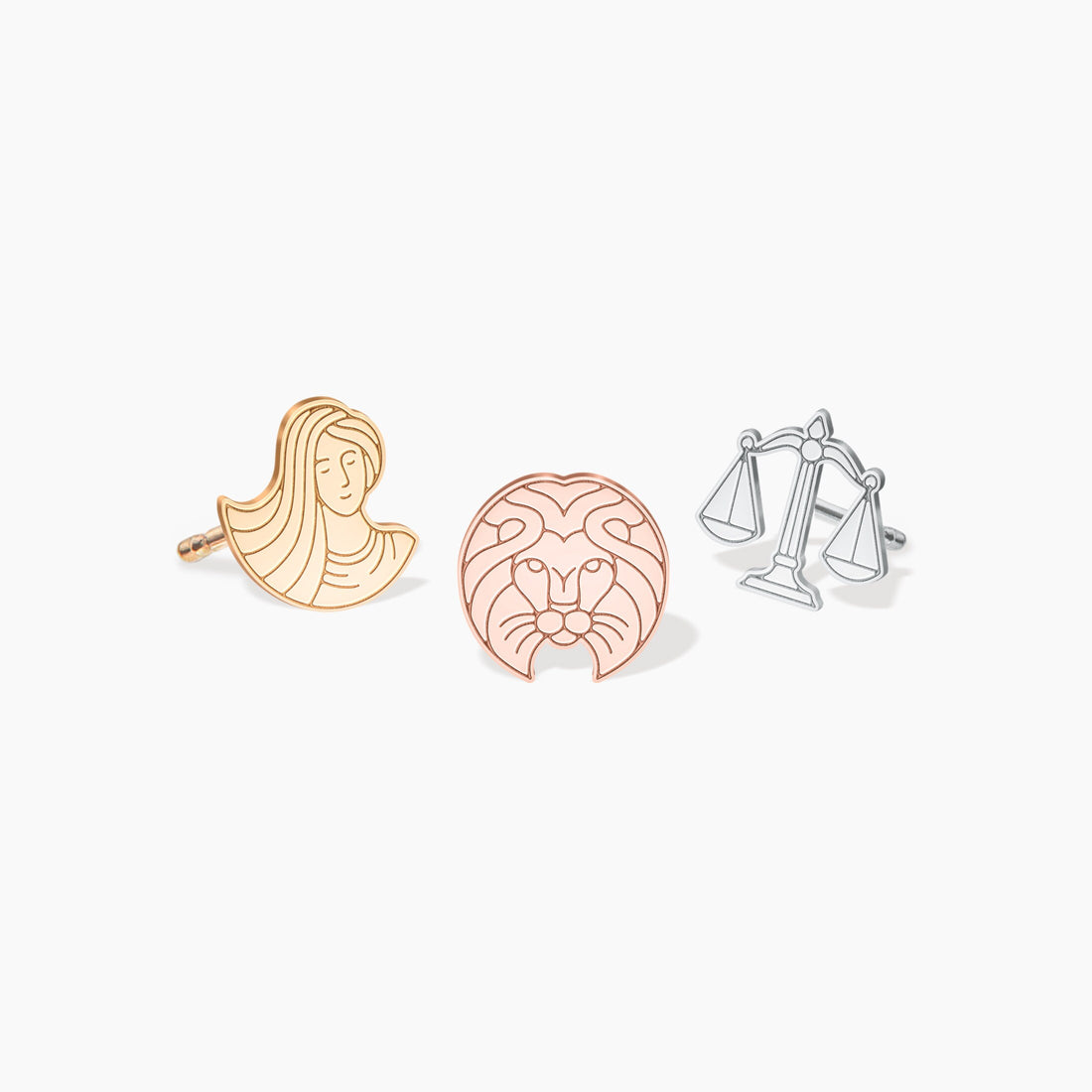 Libra Zodiac Stud Earrings
