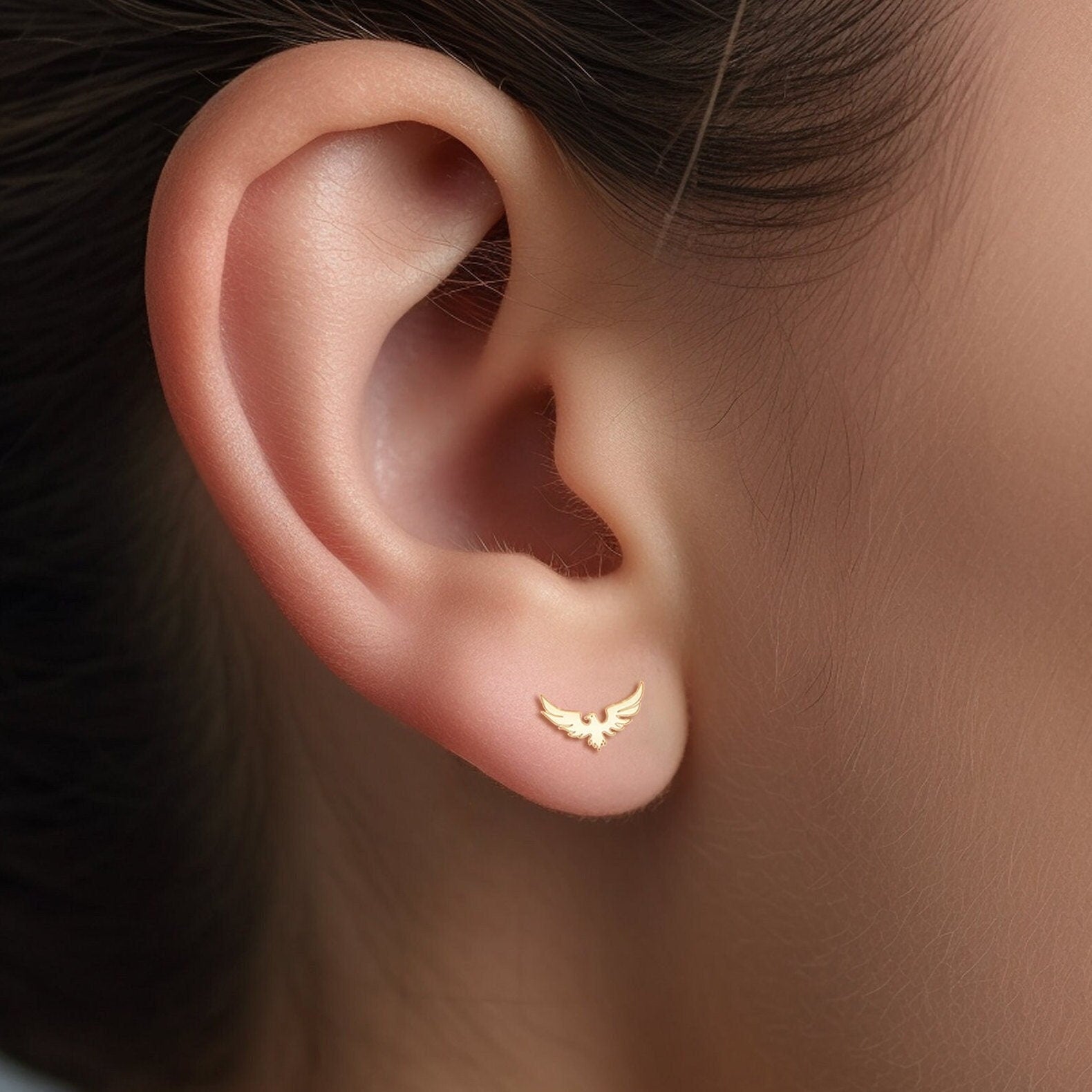 Phoenix Charm Stud Earrings