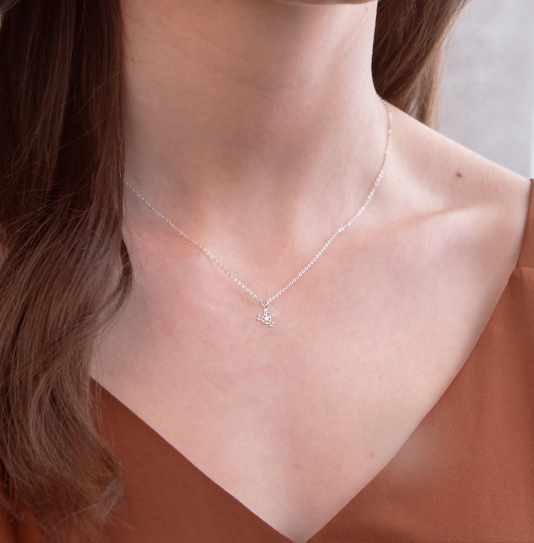 Origami Frog Cutout Pendant Necklace