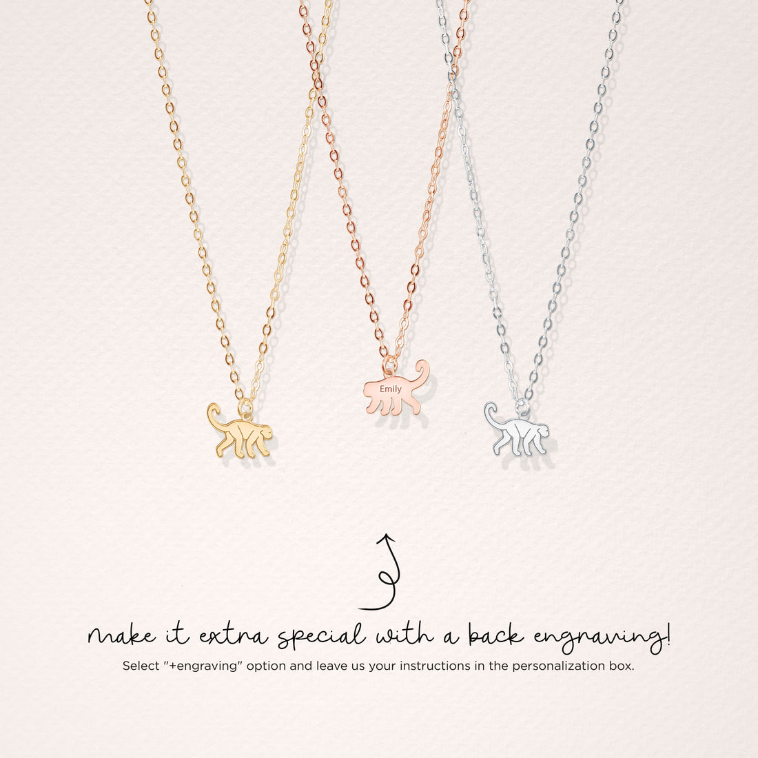 Monkey Charm Pendant Necklace