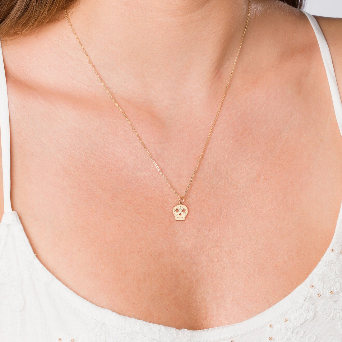 Sugar Skull Pendant Necklace