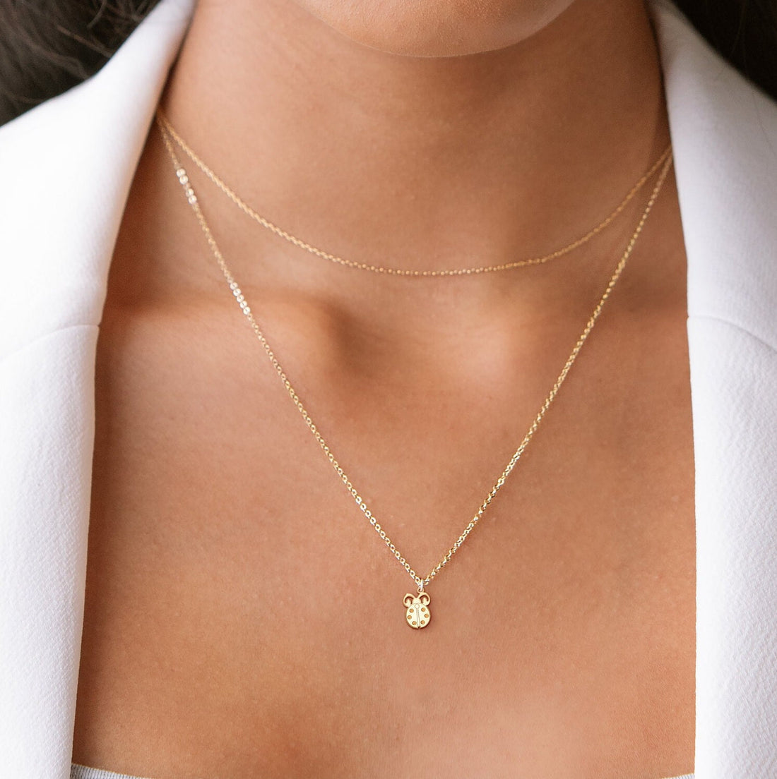 Dainty Ladybug Pendant Necklace