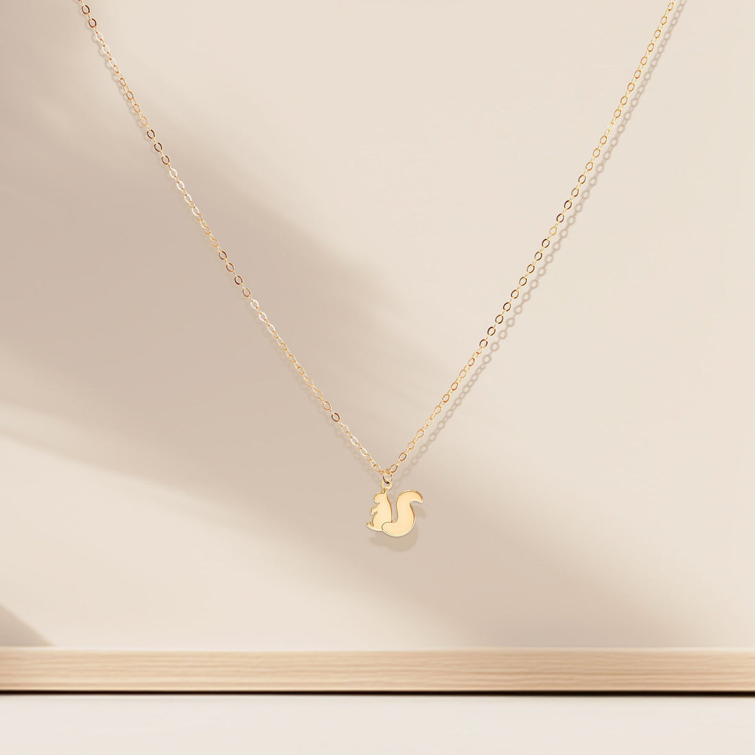 Squirrel Beady Pendant Necklace