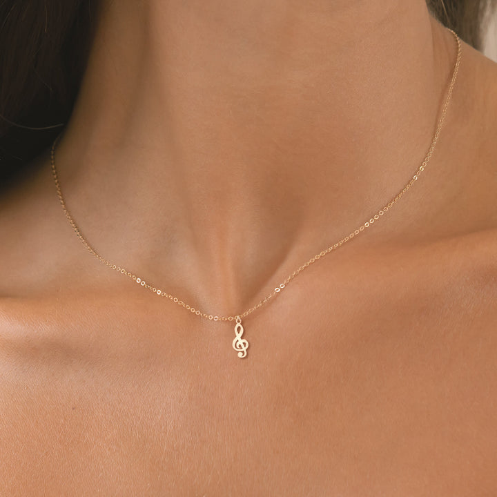 Treble Clef Music Note Necklace