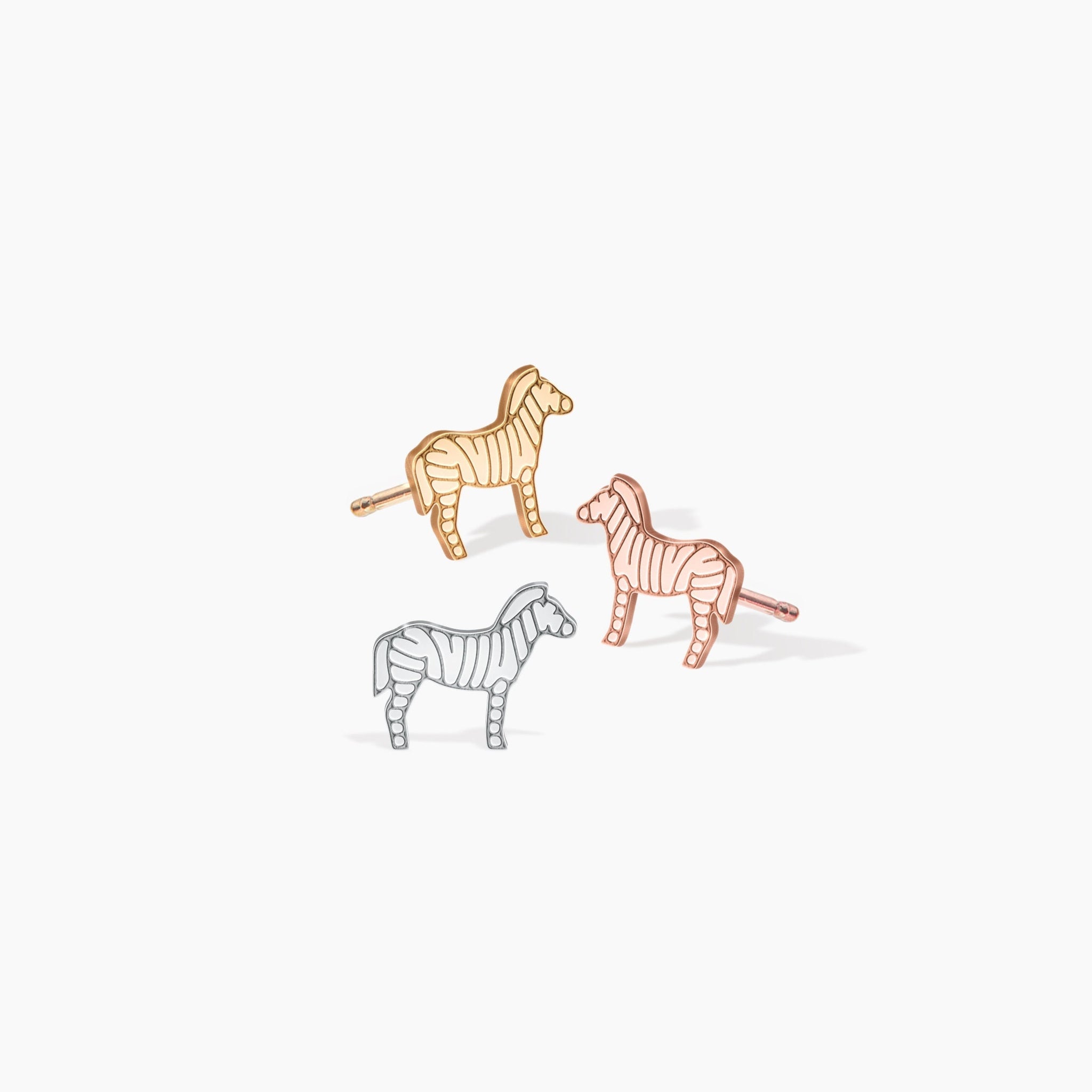 Zebra Studs 14k