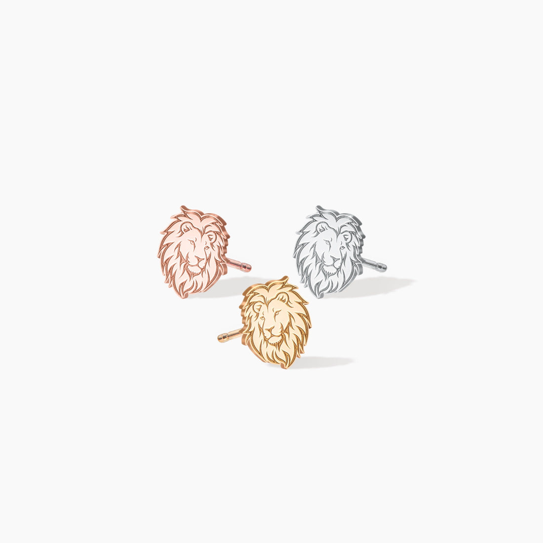 Lion Charm Stud Earrings
