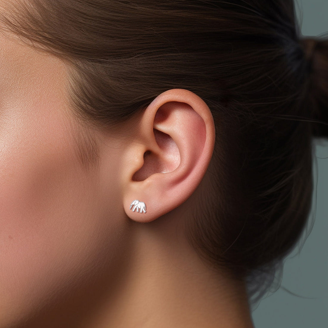 Elephant Walking Stud Earrings