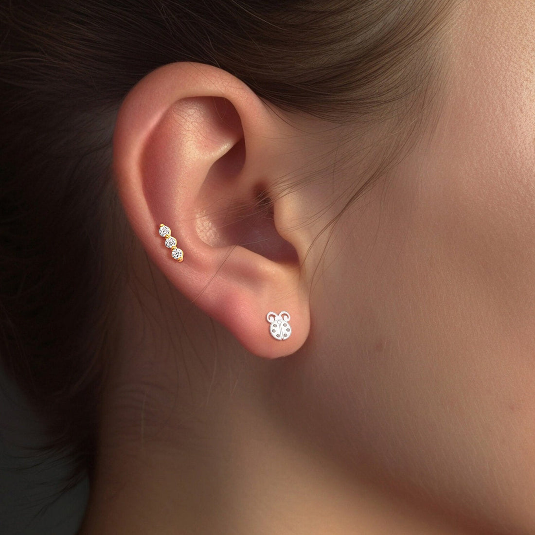 Ladybug 14K Stud Earrings