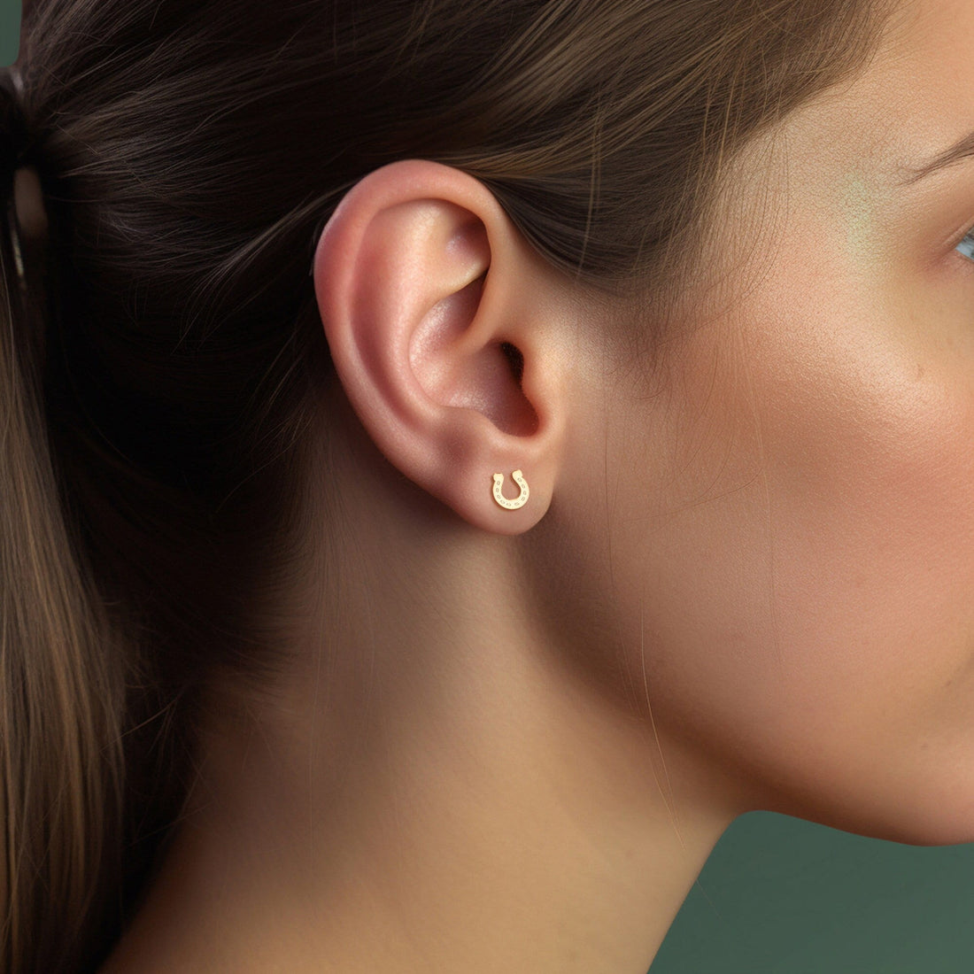Cute Horseshoe Stud Earrings