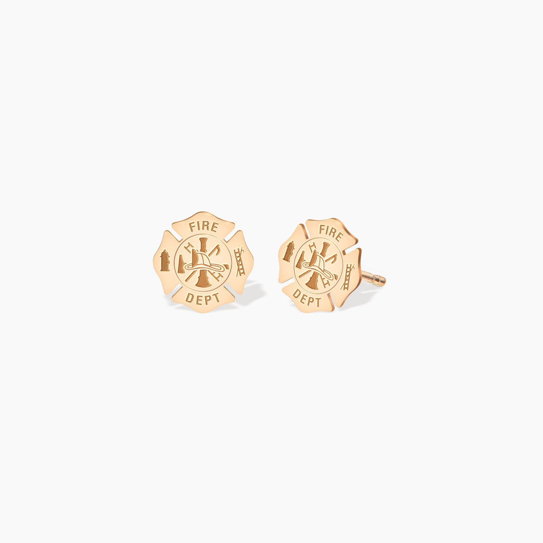 Fire Department Badge Stud Earrings