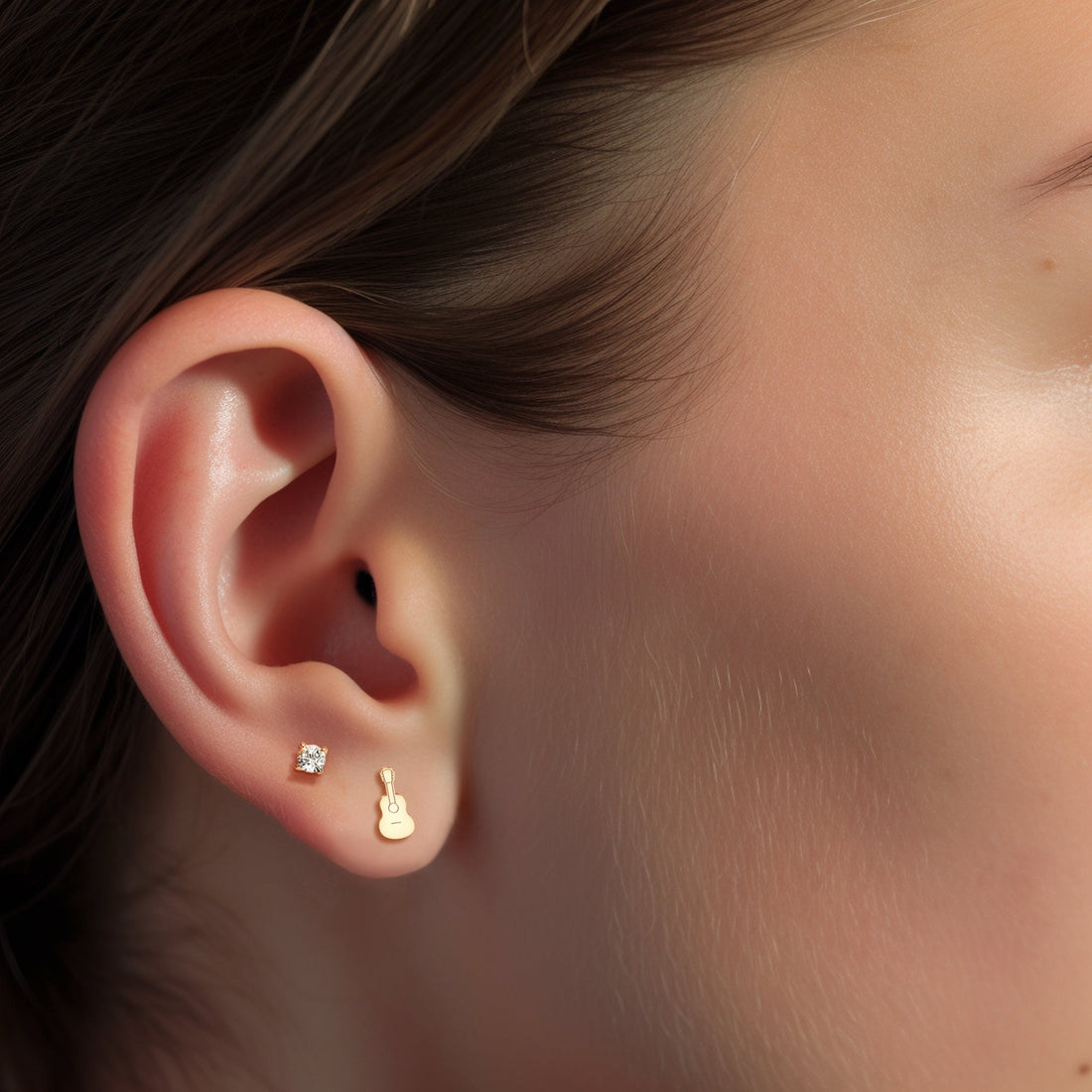 Acoustic Guitar Stud Earrings