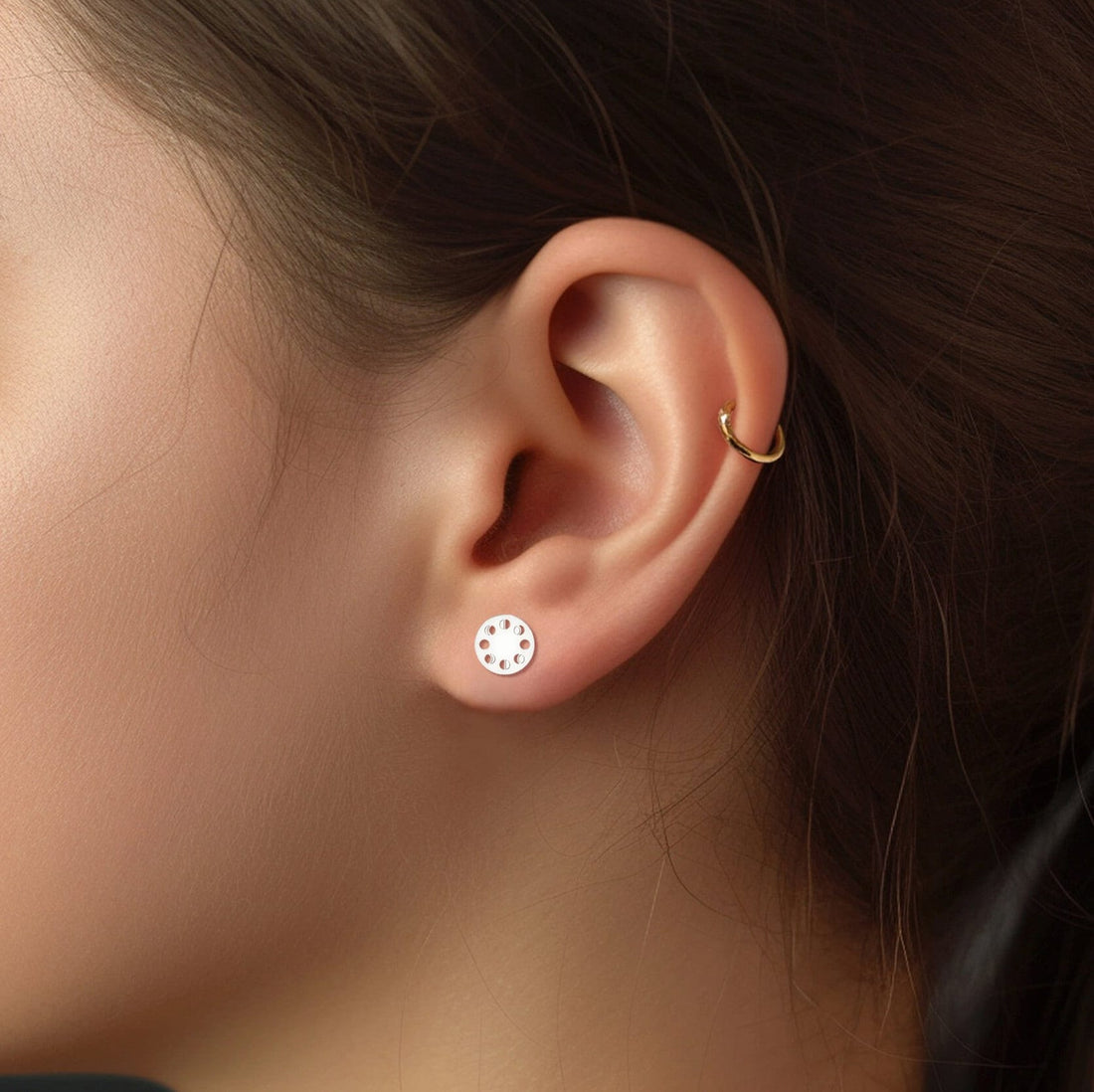 Moon Phases Huggie Earrings