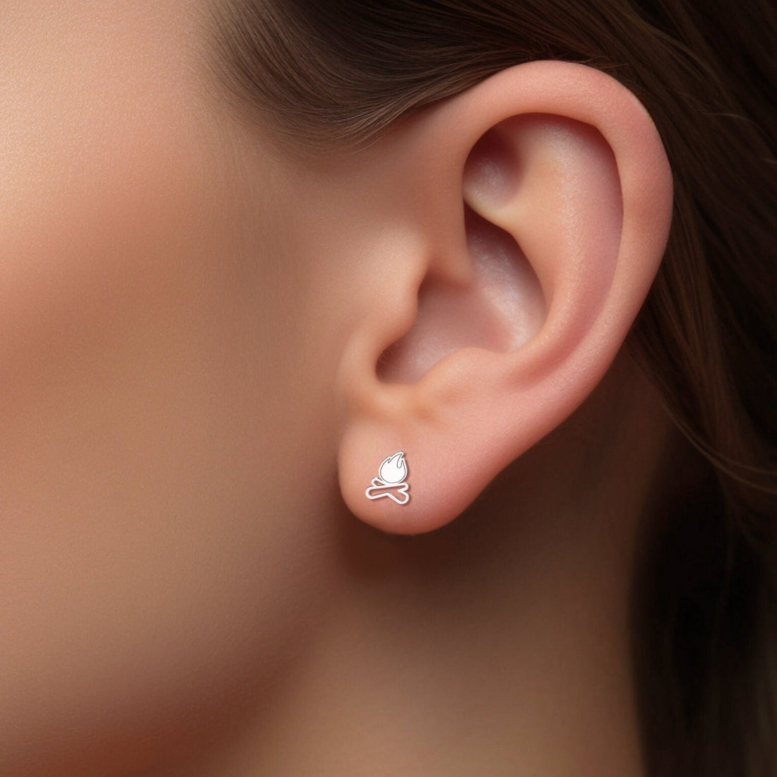 Campfire Charm Stud Earrings