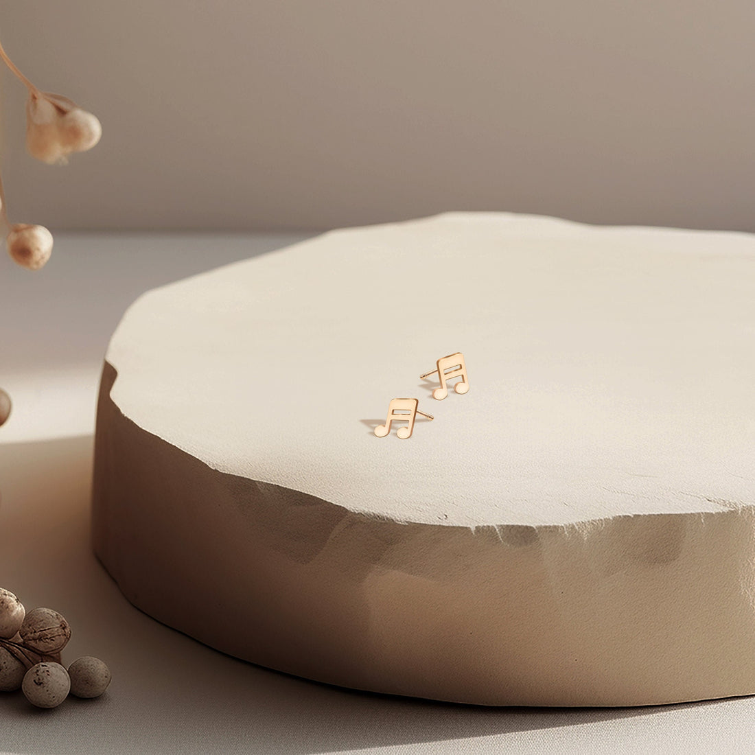 Music Note Stud Earrings