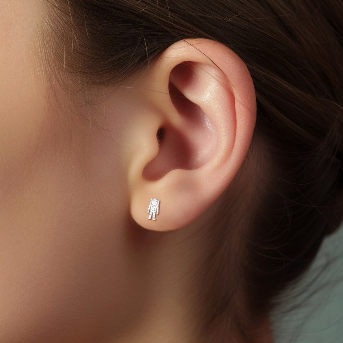Astronaut Standing Stud Earrings