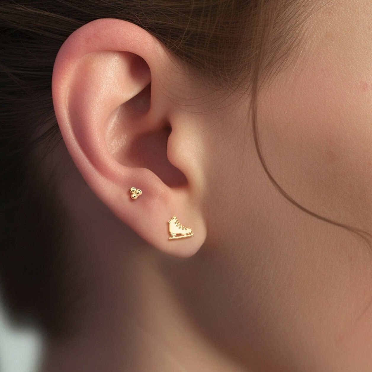Ice Skate Stud Earrings