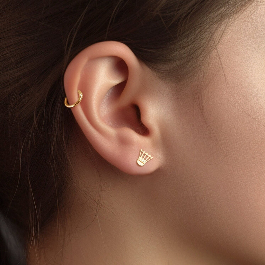 Badminton Shuttlecock Stud Earrings