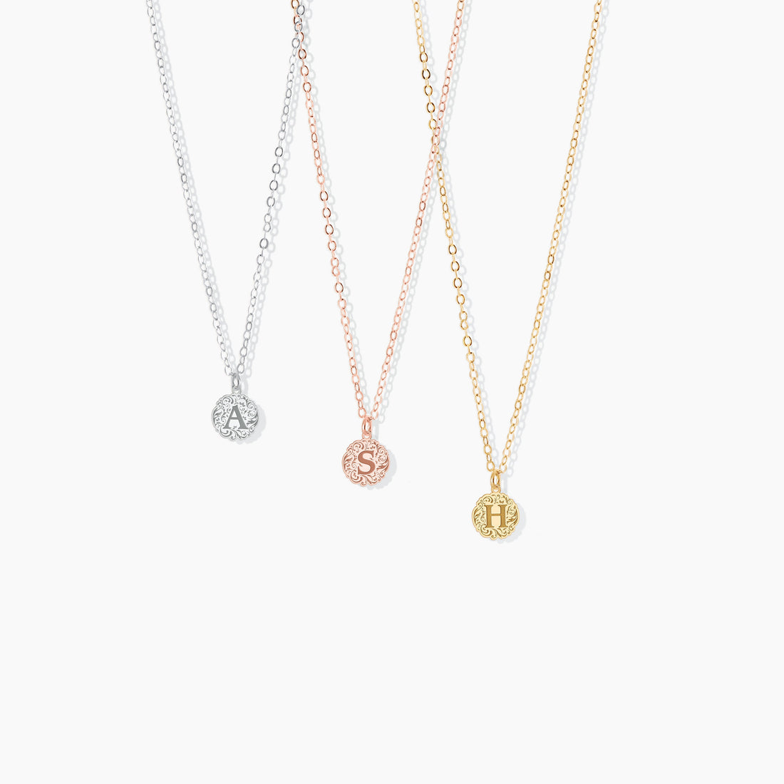 Decorative Initial Pendant Necklace