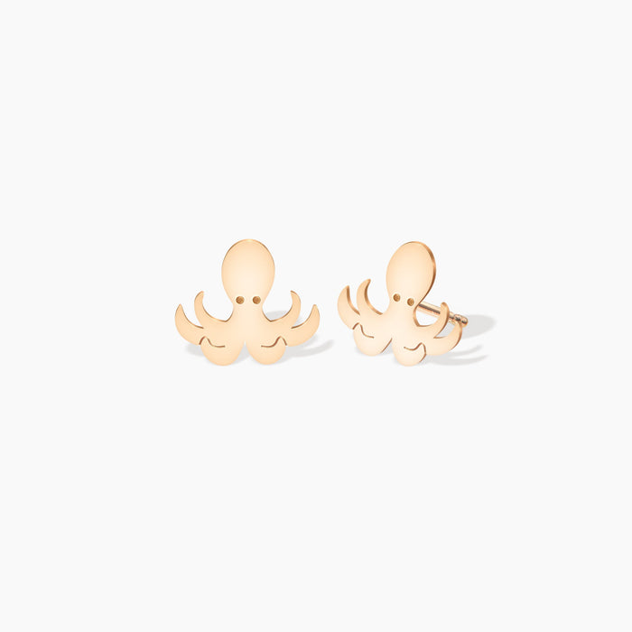 Octopus Charm Stud Earrings