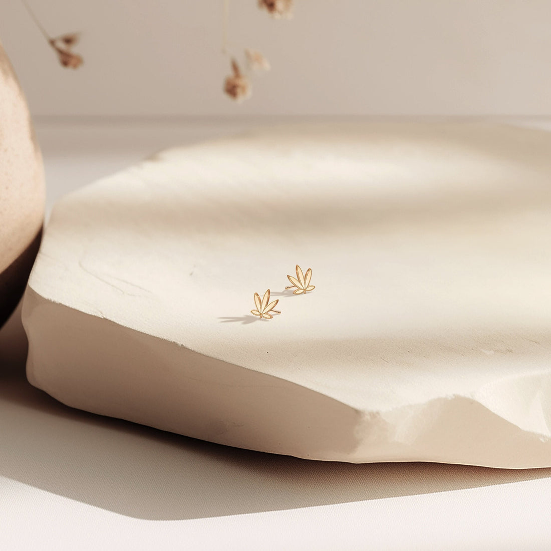 Hemp Leaf Stud Earrings
