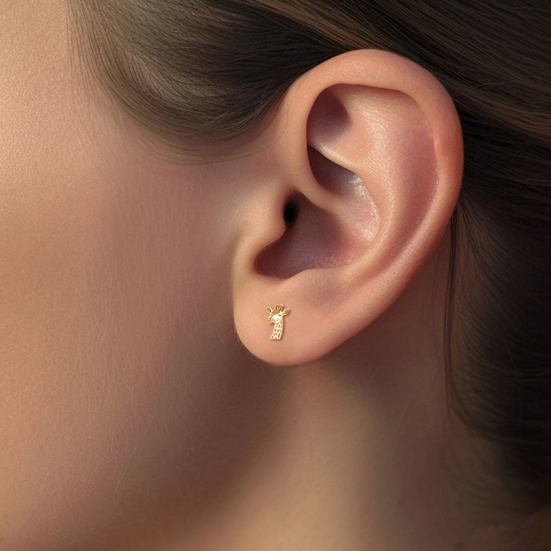 Giraffe Gold Stud Earrings