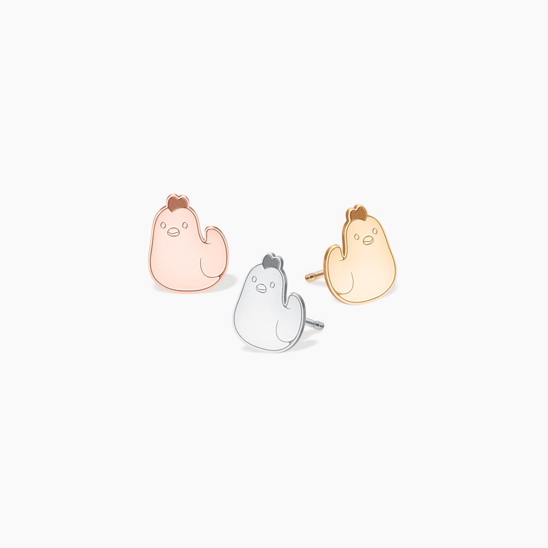 Chicken Charm Stud Earrings