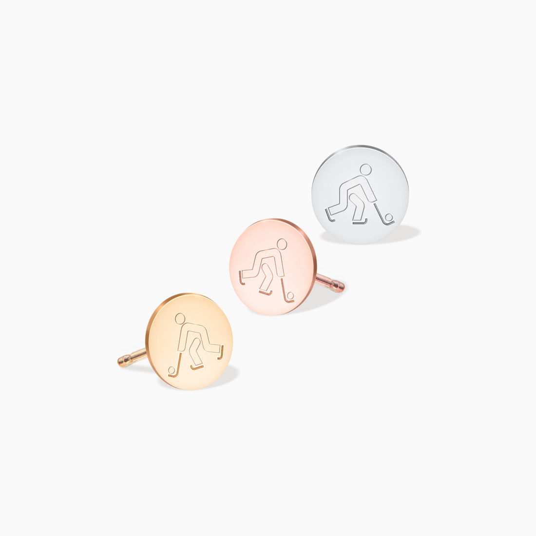 Hockey Disc Stud Earrings