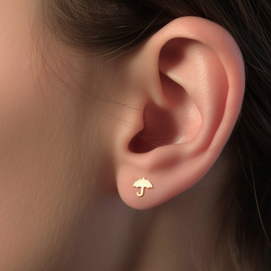 Umbrella Studs 14k
