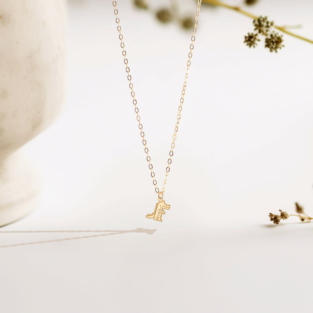 Crocodile Standing Charm Necklace